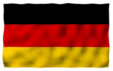 Flag of Germany. Wide format 3D illustration. State symbol of the Federal Republic of Germany. 3D rendering
