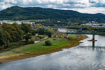 beautiful view of decin city from pastyrska stena rock