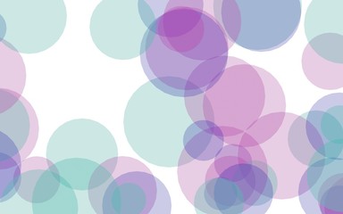 Multicolored translucent circles on a white background. Green tones. 3D illustration