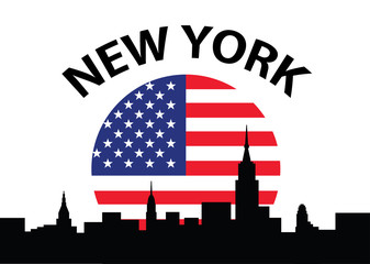 New York illustration city USA american 