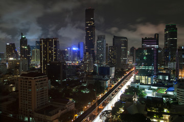 Obraz premium Skyscrappers of Silom by Night