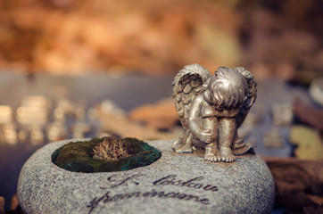 angel statue in the cemetery at  All Saints Day