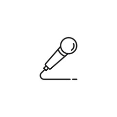 line microphone black icon on white background