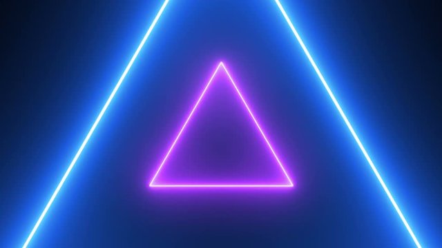 Abstract retro background with neon triangles Seamless loop