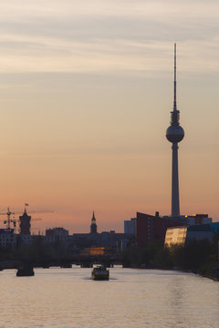 sunset over the Berlin Skyscape