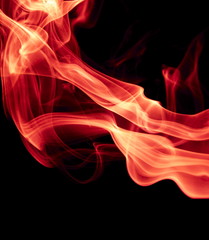 Red smoke on black background