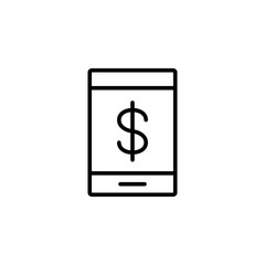 mobile bankink conception line black icon