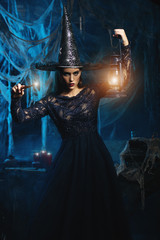 Naklejka premium in a castle with magic stick