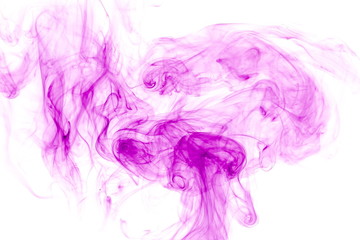 Purple smoke on white background