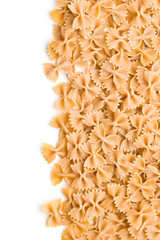 Wholewheat farfalle pasta.