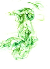 Green smoke on white background