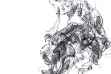 Fototapeta premium Black smoke on white background