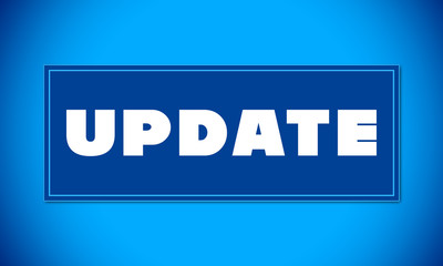 Update - clear white text written on blue card on blue background