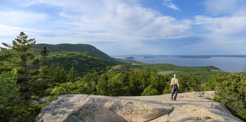 Hiking on the Beehive Trail, Acadia National Park, Maine © Guy Bryant