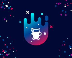 Tea with bag simple icon. Hot drink sign. Fresh beverage symbol. Cool banner with icon. Abstract shape with gradient. Vector