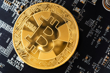 Bitcoin Cryptocurrency Digital Bit Coin BTC Currency Technology Business Internet Concept.