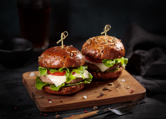 Two fresh delicious burgers © mikelaptev