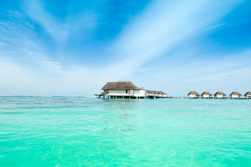 Overwater bungalow in the Indian Ocean
