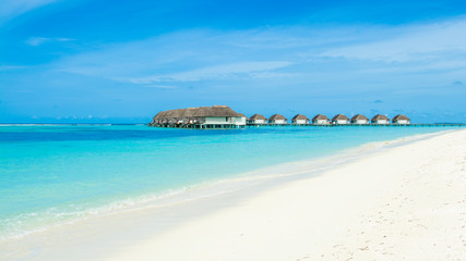 Overwater bungalow in the Indian Ocean