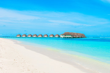 Overwater bungalow in the Indian Ocean
