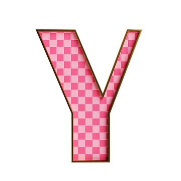 Plastic isolated pink alphabet and numbers cheker 3d illustration