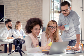 Business professionals working together