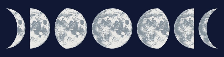 Fototapeta premium ilustracja fazy księżyca