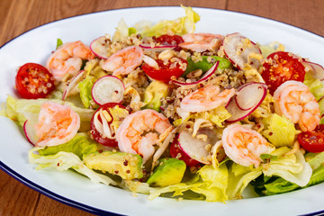 Salad with prawn
