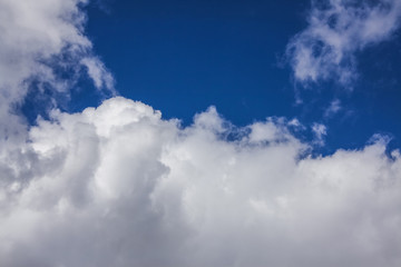 Fototapeta premium deep blue sky with big fluffy white cloud