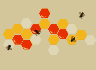 Honeycomb hexagonal minimal illustration