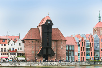 Fototapeta premium Famous historical crane building on the embankment in Gdansk, Poland.