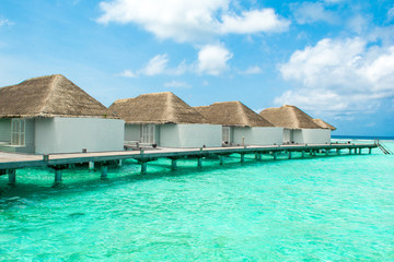 Overwater bungalow in the Indian Ocean