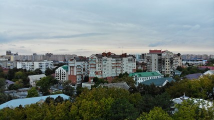 Fototapeta na wymiar Aerial view of the Krasnodar. View of the architecture in Krasnodar from the air.