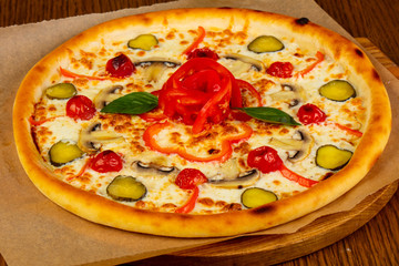 Pizza with cheese and mushroom