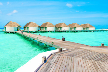 Overwater bungalow in the Indian Ocean