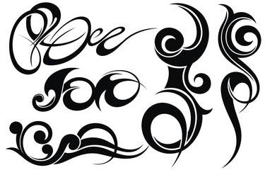 Tribal Tattoo Design Elements Set