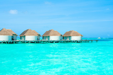 Overwater bungalow in the Indian Ocean