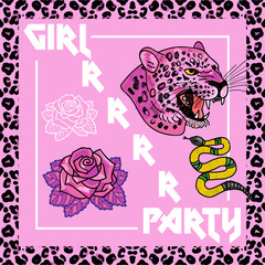 Girl party pink print
