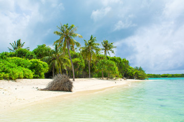 Beautiful sandy beach in uninhabited island