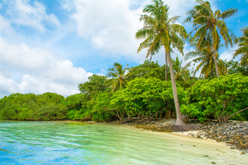 Beautiful sandy beach in uninhabited island