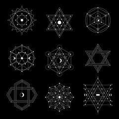 Fototapeta premium Sacred geometry vector set