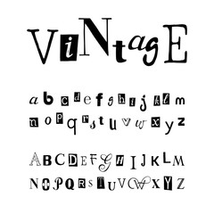 Vintage - vector alphabet