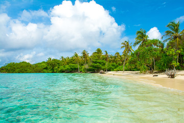 Beautiful sandy beach in uninhabited island