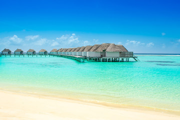 Overwater bungalow in the Indian Ocean