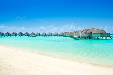 Overwater bungalow in the Indian Ocean
