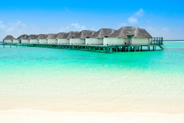 Overwater bungalow in the Indian Ocean