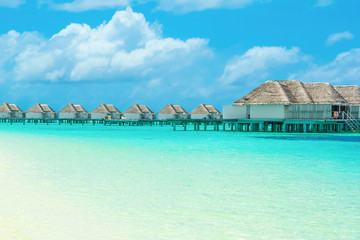 Overwater bungalow in the Indian Ocean