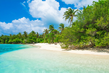 Beautiful sandy beach in uninhabited island