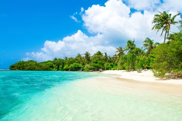 Fotobehang Tropisch strand Prachtig zandstrand op een onbewoond eiland