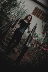 Portrait of a redhead woman